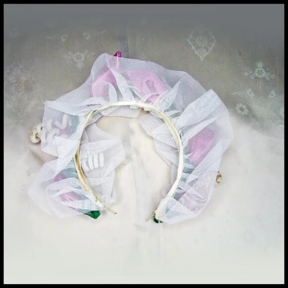 VTG 40s Floral Headbands Rosebud Headpieces Retro Bridesmaid 1940s Lot of 2 - Picture 2 of 14